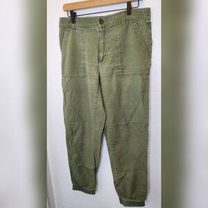 GAP Olive Green Joggers with Elastic Cuffs and Tapered Legs